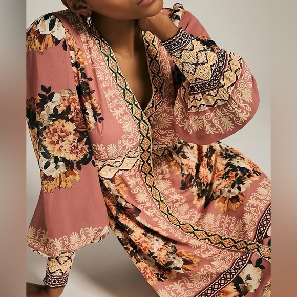 Anthropologie Vineet Bahl Embroidered Maxi Dress Size XSP - Picture 10 of 12